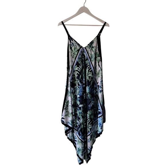 Tommy Bahama Arts of Palm Scarf Cover-Up Midi Dress Mare Navy Womens Size L XL - Picture 3 of 10